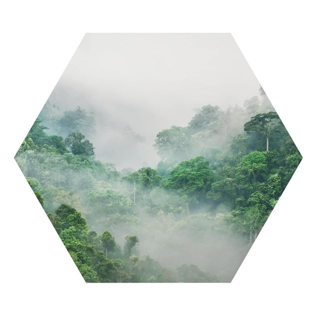 Wanddeko Büro Dschungel im Nebel