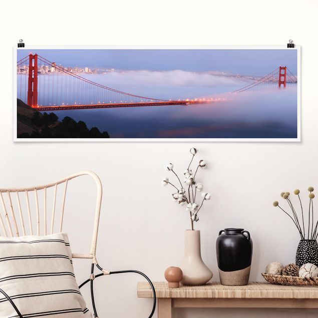 Wanddeko blau San Franciscos Golden Gate Bridge