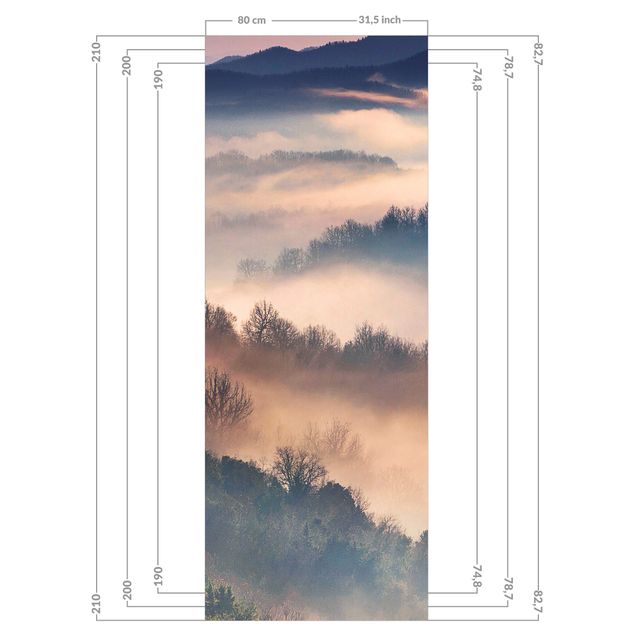 Wohndeko Fotografie Nebel bei Sonnenuntergang