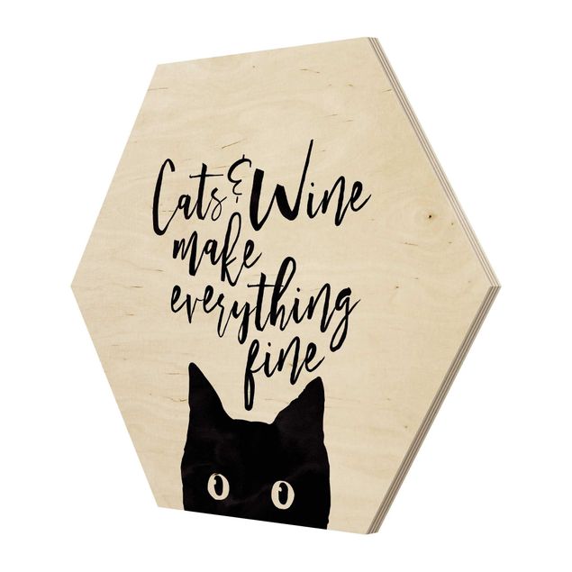 Wanddeko draußen Cats and Wine make everything fine