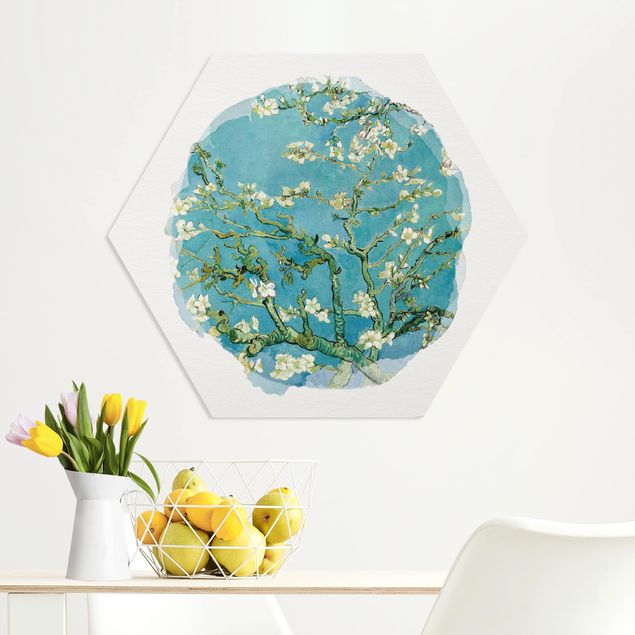 Wanddeko beige Wasserfarben - Vincent van Gogh - Mandelblüte
