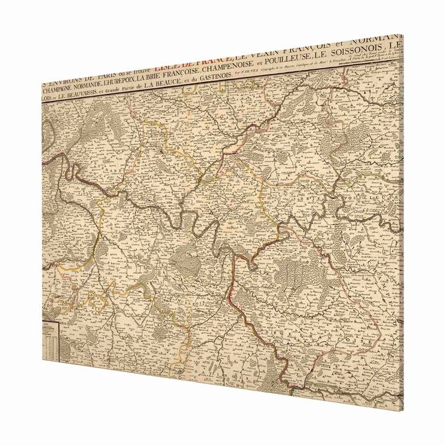 Wanddeko Esszimmer Vintage Karte Frankreich