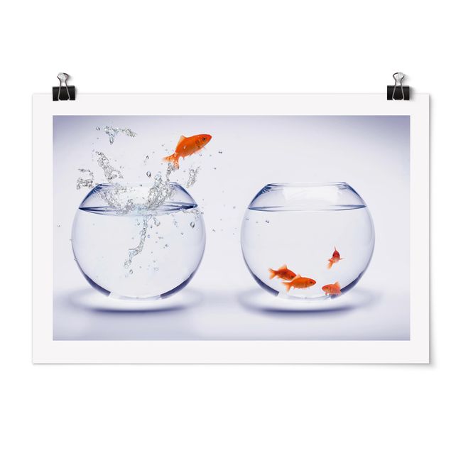 Wanddeko Esszimmer Flying Goldfish