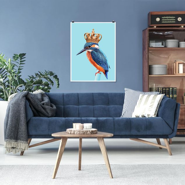 Wanddeko Flur Eisvogel mit Krone