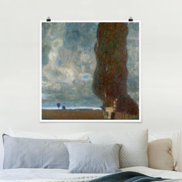 Wanddeko blau Gustav Klimt - Die große Pappel II