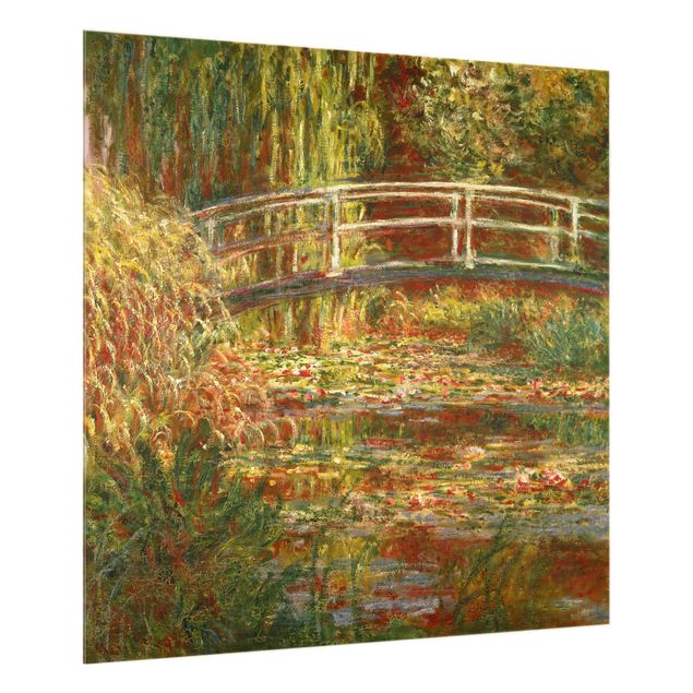 Wanddeko grün Claude Monet - Seerosenteich und japanische Brücke (Harmonie in rosa)