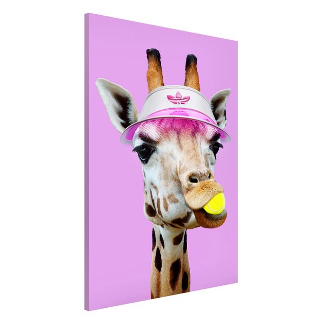 Wandbilder Tennis Giraffe beim Tennis