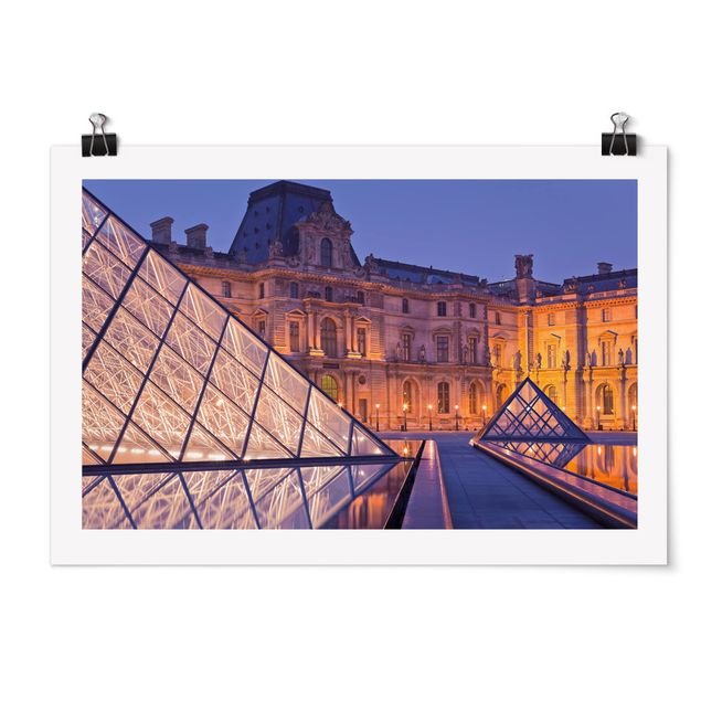 Wandbilder Paris Louvre Paris bei Nacht