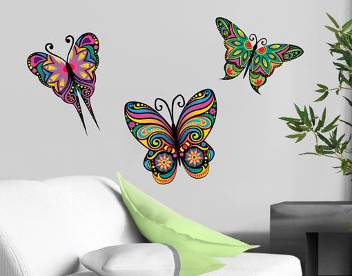Wanddeko Schlafzimmer No.BP23 Mandala Schmetterlinge