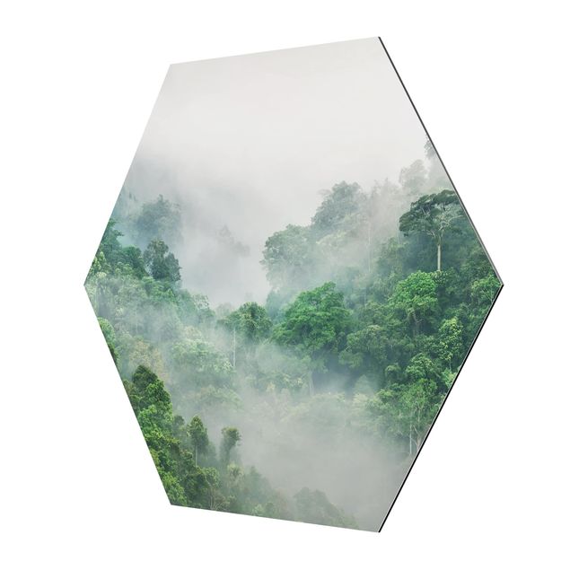 Wanddeko Treppenhaus Dschungel im Nebel
