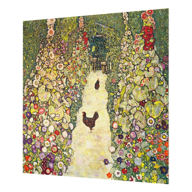 Wanddeko Malerei Gustav Klimt - Gartenweg mit Hühnern
