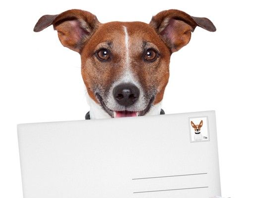 Briefkasten Design Hund mit Brief