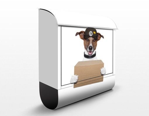 Wanddeko Büro Hund mit Paket