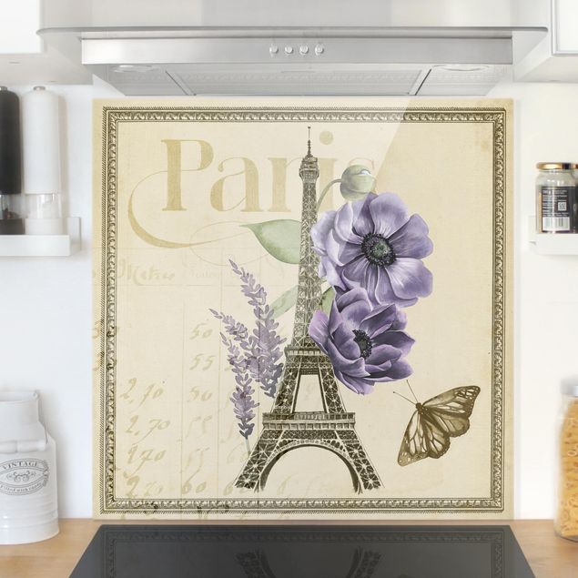 Wanddeko Küche Paris Collage Eiffelturm