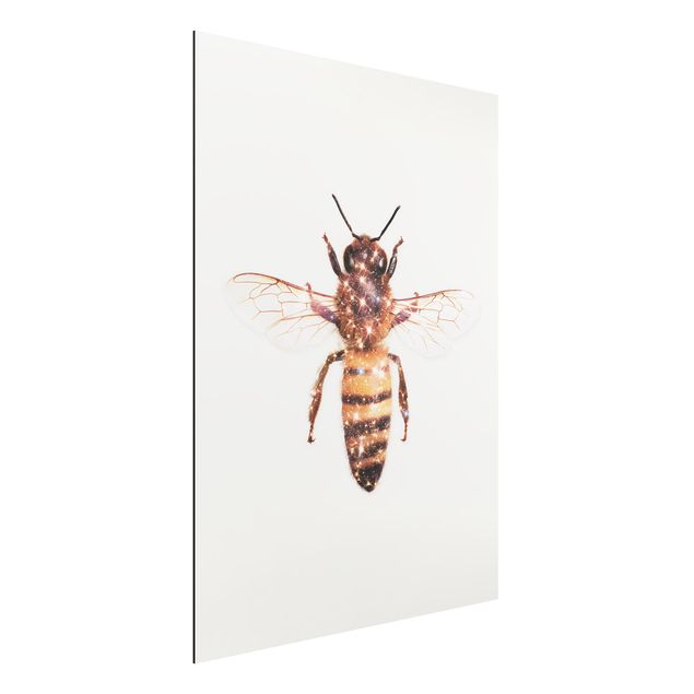 Wanddeko beige Biene mit Glitzer