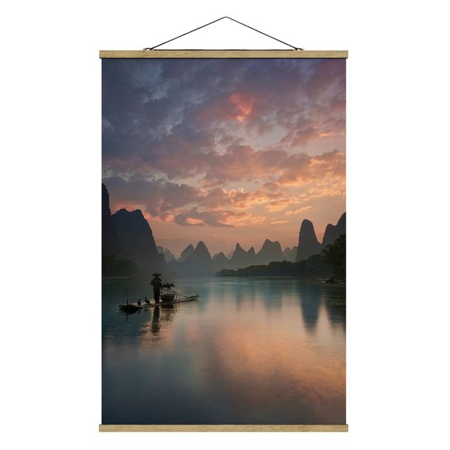 Wanddeko Flur Sonnenaufgang über chinesischem Fluss