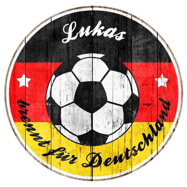 Wandtattoo Fußball ...brennt für Deutschland Wunschtext