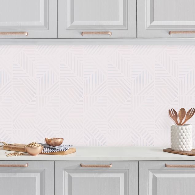 Wanddeko Küche Linienmuster Verlauf in Rosa