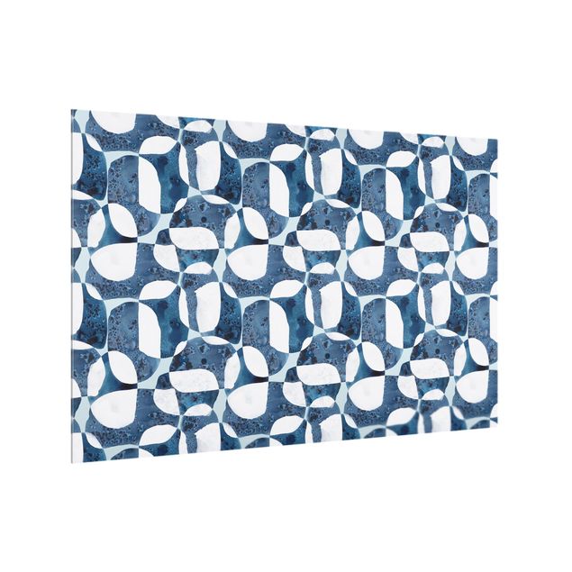 Wanddeko Muster Lebende Steine Muster in Blau