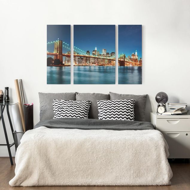 Wanddeko Schlafzimmer Nighttime Manhattan Bridge