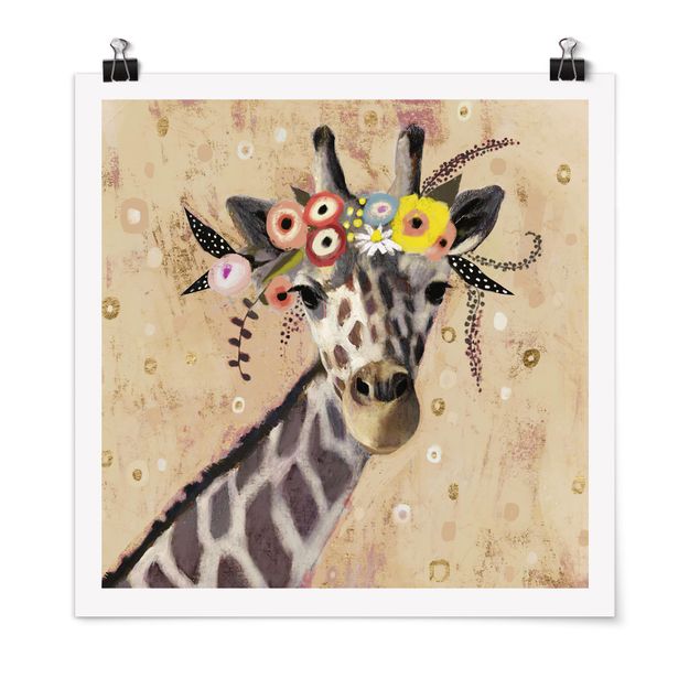 Wandbilder Giraffen Klimt Giraffe
