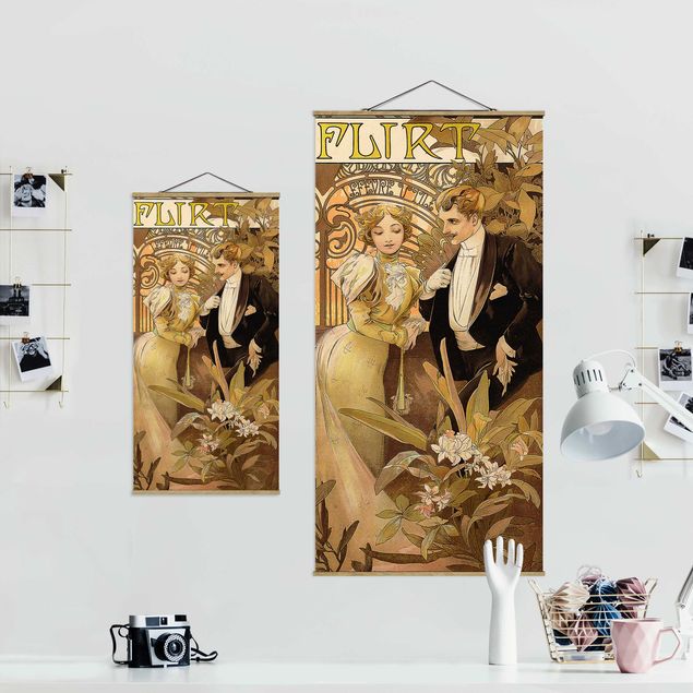 Wanddeko Esszimmer Alfons Mucha - Werbeplakat für Flirt Biscuits