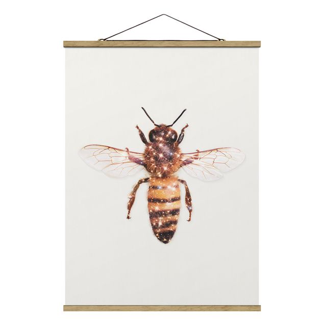 Wanddeko Flur Biene mit Glitzer