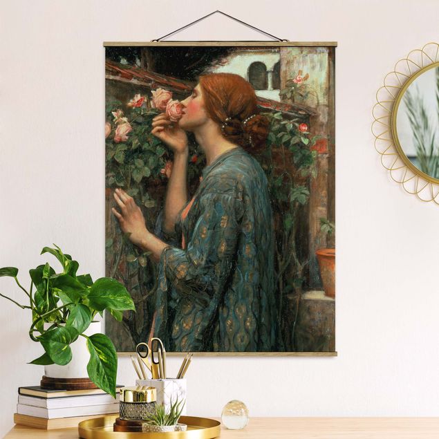 Wanddeko Wohnzimmer John William Waterhouse - Die Seele der Rose