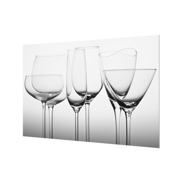 Küchenspiegel Glas Edle Gläser Schwarz-Weiß