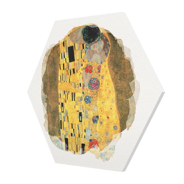 Wanddeko Büro Wasserfarben - Gustav Klimt - Der Kuss