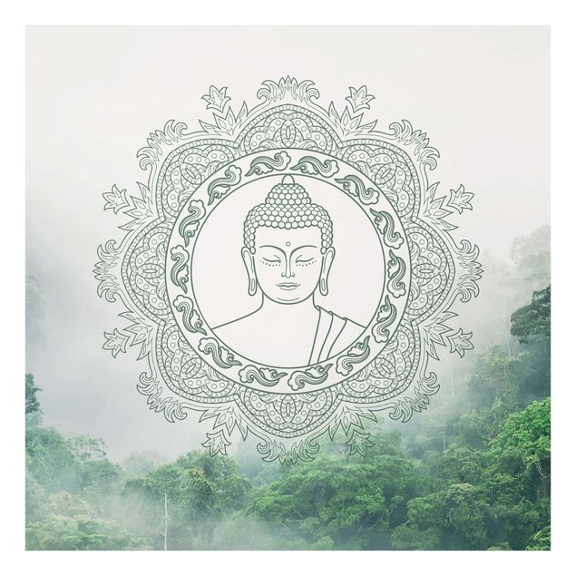 Wohndeko Buddha Buddha Mandala im Nebel
