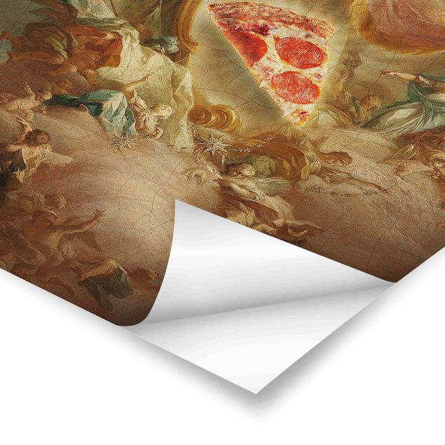 Deko Fotomontage Heilige Pizza