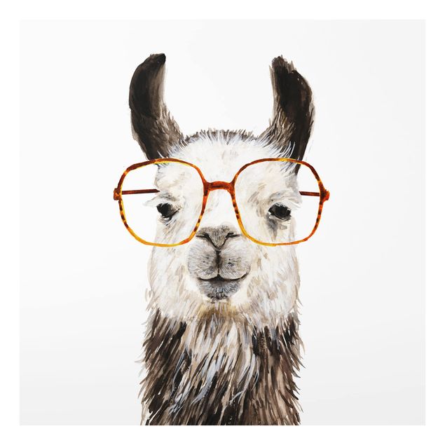 Deko Illustration Hippes Lama mit Brille IV