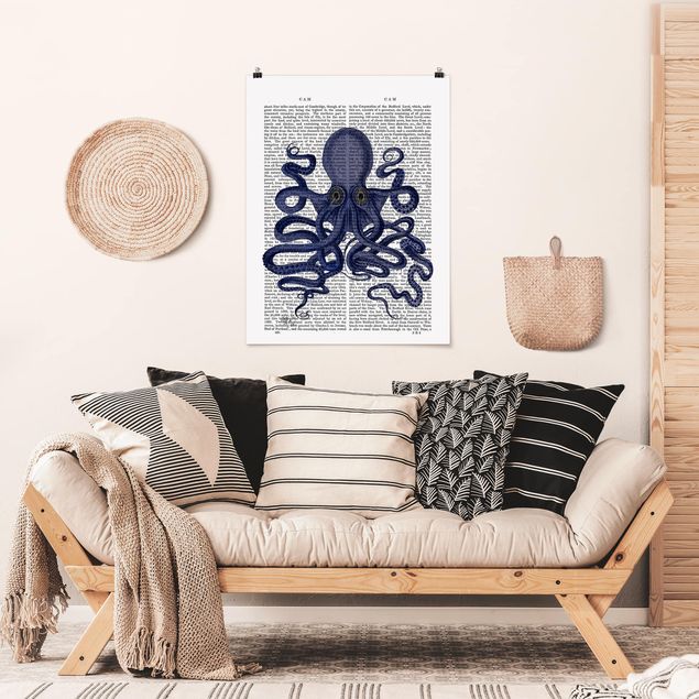 Wanddeko Schlafzimmer Tierlektüre - Oktopus