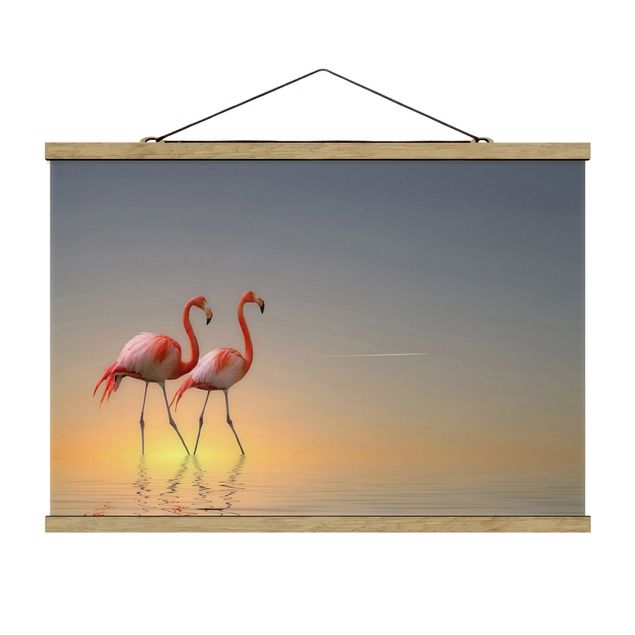 Wanddeko Esszimmer Flamingo Love