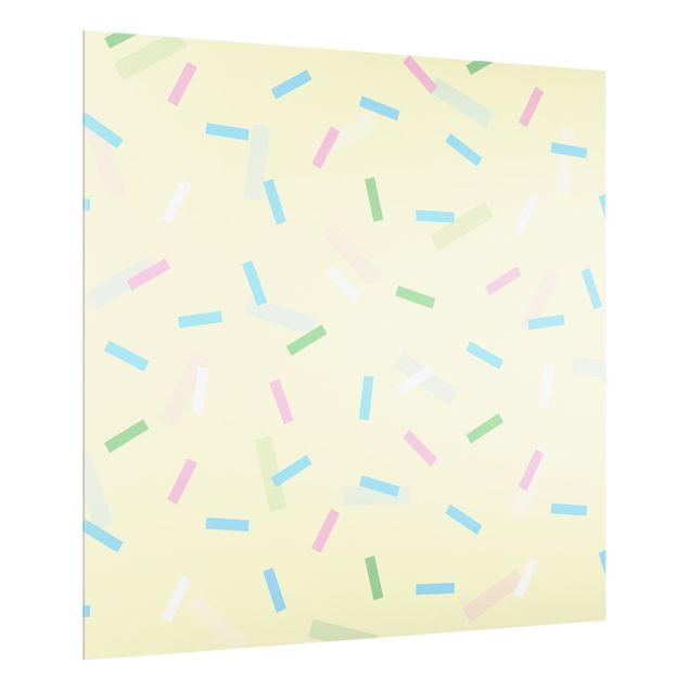 Wanddeko pastell Buntes Konfetti aus Pastellstreifen