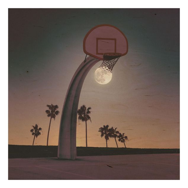 Wanddeko Flur Basketball mit Mond