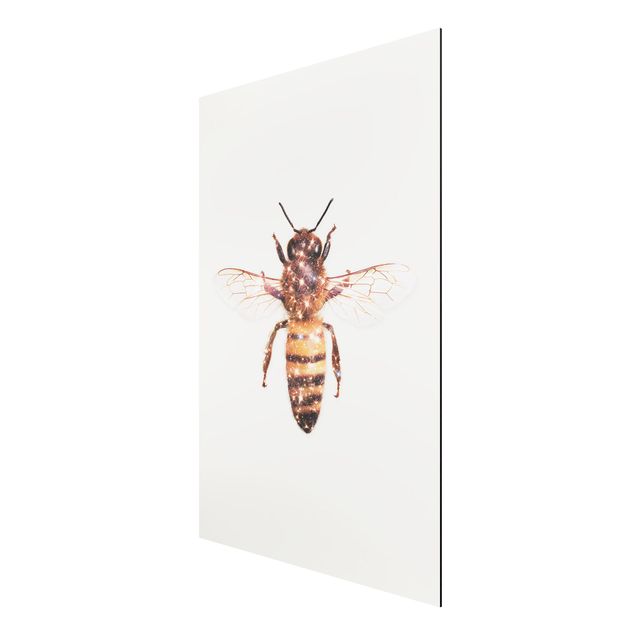 Wanddeko Flur Biene mit Glitzer