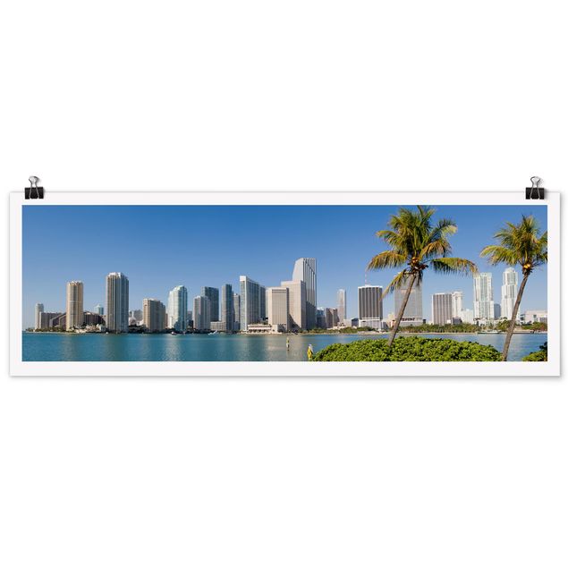Wanddeko Esszimmer Miami Beach Skyline