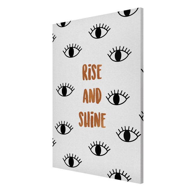 Wanddeko Esszimmer Schlafzimmer Zitat Rise & Shine
