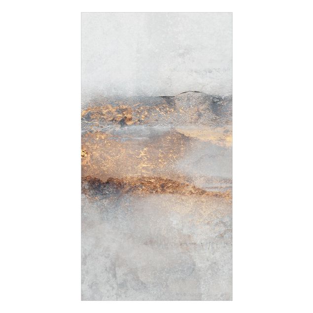 Wohndeko Muster Gold-Grauer Nebel