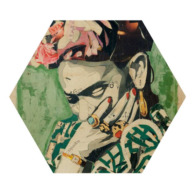 Wanddeko Büro Frida Kahlo - Collage No.3