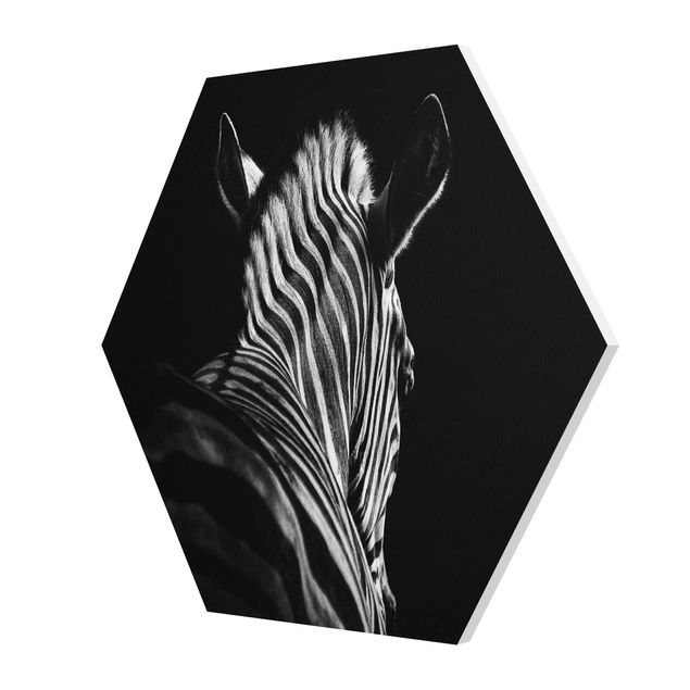Wanddeko über Sofa Dunkle Zebra Silhouette