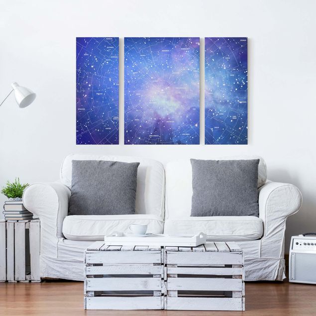Wanddeko Wohnzimmer Sternbild Himmelkarte
