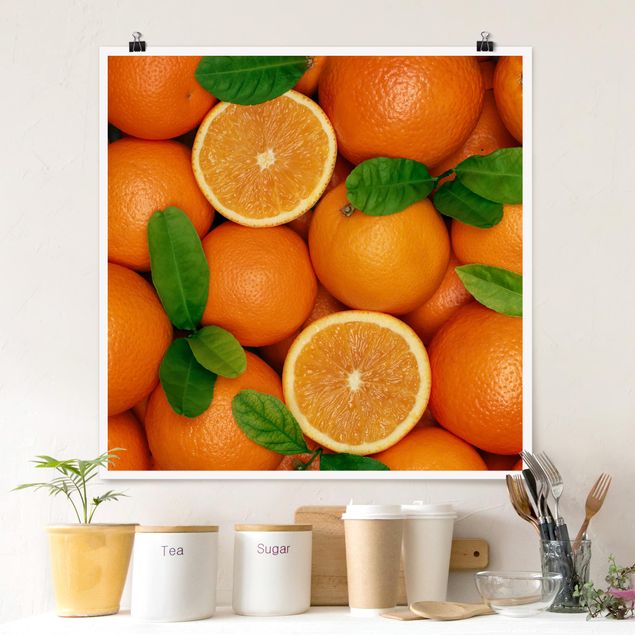Wanddeko Esszimmer Saftige Orangen