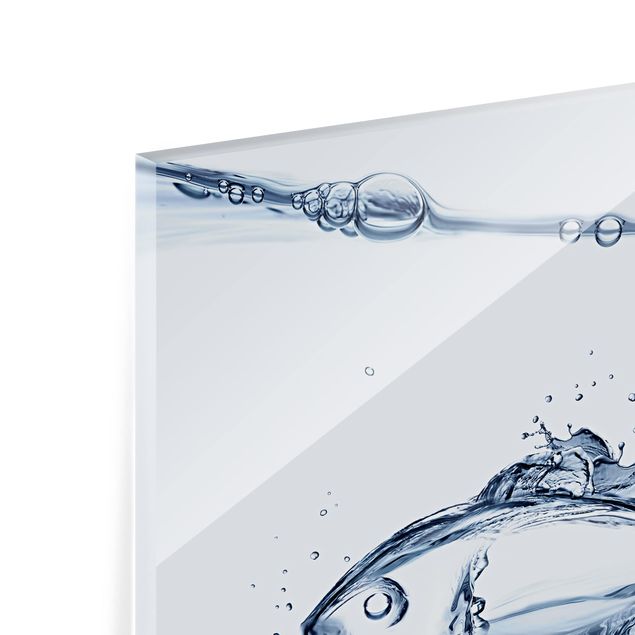 Spritzschutz Glas - Liquid Silver Fish - Querformat - 3:2