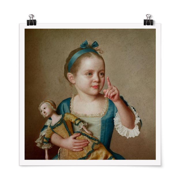 Wanddeko Schlafzimmer Jean Etienne Liotard - Mädchen mit Puppe