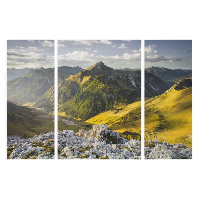 Leinwandbilder Italien Berge und Tal der Lechtaler Alpen in Tirol