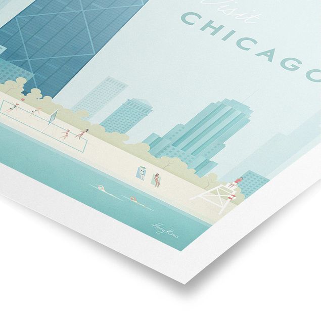 Wanddeko Esszimmer Reiseposter - Chicago