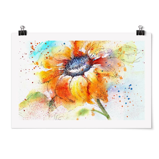 Wanddeko Flur Painted Sunflower